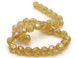 36 8mm Yellow Faceted Round Beads Full Strand Glass Beads Jewelry Making Beading Supplies