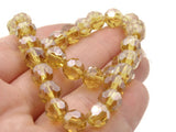 36 8mm Yellow Faceted Round Beads Full Strand Glass Beads Jewelry Making Beading Supplies