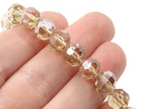 36 8mm Brown Faceted Round Beads Full Strand Glass Beads Jewelry Making Beading Supplies