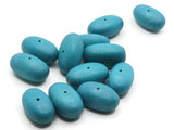 12 21mm Oval Beads Blue Beads Vintage Beads Wood Beads Wooden Beads Oval Beads Large Beads Jewelry Making Beading Supplies