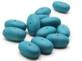 12 21mm Oval Beads Blue Beads Vintage Beads Wood Beads Wooden Beads Oval Beads Large Beads Jewelry Making Beading Supplies