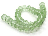 34 11mm x 9mm Green Faceted Rondelle Beads Glass Beads Jewelry Making Beading Supplies Loose Beads to String