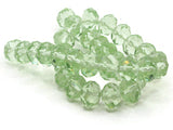 34 11mm x 9mm Green Faceted Rondelle Beads Glass Beads Jewelry Making Beading Supplies Loose Beads to String