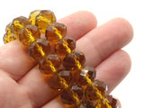 35 11mm x 9mm Brown Faceted Rondelle Beads Glass Beads Jewelry Making Beading Supplies Loose Beads to String