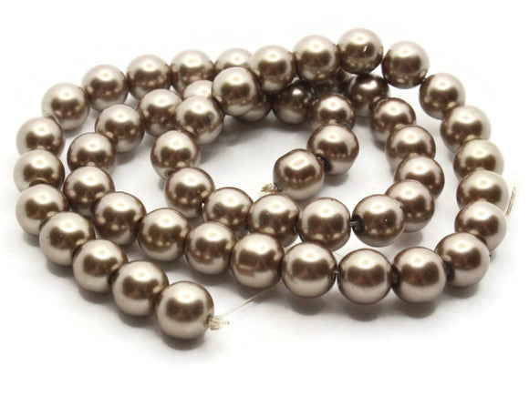 53 8mm Bronze Brown Glass Pearl Beads Faux Pearls Jewelry Making Beading Supplies Round Accent Beads Ball Beads Small Spacer Beads