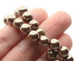 53 8mm Bronze Brown Glass Pearl Beads Faux Pearls Jewelry Making Beading Supplies Round Accent Beads Ball Beads Small Spacer Beads