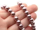 53 8mm Purple Gray Glass Pearl Beads Faux Pearls Jewelry Making Beading Supplies Round Accent Beads Ball Beads Small Spacer Beads