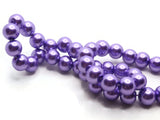 53 8mm Purple Glass Pearl Beads Faux Pearls Jewelry Making Beading Supplies Round Accent Beads Ball Beads Small Spacer Beads