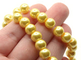 53 8mm Yellow Glass Pearl Beads Faux Pearls Jewelry Making Beading Supplies Round Accent Beads Ball Beads Small Spacer Beads