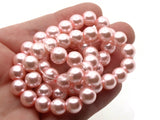 53 8mm Pink Glass Pearl Beads Faux Pearls Jewelry Making Beading Supplies Round Accent Beads Ball Beads Small Spacer Beads