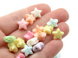 75 11mm Mixed Shiny Pastel Colors Puffed Star Plastic Beads Loose Miniature Celestial Beads Jewelry Making Beading Supplies Beads to String