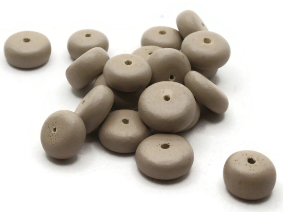 20 Mixed Size light Brown Wood Rondelle Disc Beads Vintage Wooden Beads Loose Beads Natural Beads Jewelry Making Beading Supplies