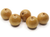 5 31mm Round Brown Wood Beads Vintage New Old Stock Wooden Beads Ball Beads Jewelry Making Beading Supplies
