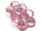 2 35mm Large Light Pink Flower Buttons Flat Faceted Floral Plastic Shank Buttons Jewelry Making Beading Supplies Sewing Supplies