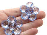 2 35mm Large Blue Flower Buttons Flat Faceted Floral Plastic Shank Buttons Jewelry Making Beading Supplies Sewing Supplies