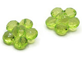 2 35mm Large Green Flower Buttons Flat Faceted Floral Plastic Shank Buttons Jewelry Making Beading Supplies Sewing Supplies