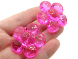 2 35mm Large Bright Pink Flower Buttons Flat Faceted Floral Plastic Shank Buttons Jewelry Making Beading Supplies Sewing Supplies