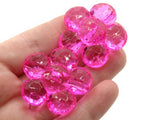 2 35mm Large Bright Pink Flower Buttons Flat Faceted Floral Plastic Shank Buttons Jewelry Making Beading Supplies Sewing Supplies