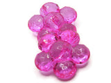 2 35mm Large Bright Pink Flower Buttons Flat Faceted Floral Plastic Shank Buttons Jewelry Making Beading Supplies Sewing Supplies