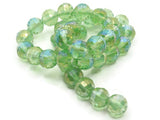 36 10mm Green Faceted Round Beads AB Finish Full Strand Glass Beads Jewelry Making Beading Supplies