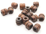 16 11mm Fluted Barrel Beads Large Hole Beads Medium Brown Wood Beads Wooden Beads Jewelry Making Beading Supplies Macrame Bead
