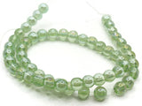 54 6mm Clear Green Glass Beads Round Beads Green Glass Beads AB Finish Jewelry Making Beading Supplies Loose Beads