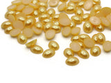 100 8mm x 6mm Yellow Pearl Oval Cabochons Flatback Cabochons Faux Pearl Plastic Cabochons Jewelry Making Crafting Supplies