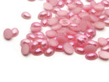 100 8mm x 6mm Pink Pearl Oval Cabochons Flatback Cabochons Faux Pearl Plastic Cabochons Jewelry Making Crafting Supplies