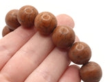 27 15mm Round Brown Synthetic Turquoise Gemstone Beads Dyed Beads Jewelry Making Beading Supplies Stone Beads
