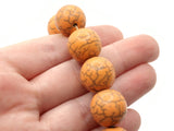 27 15mm Round Orange Synthetic Turquoise Gemstone Beads Dyed Beads Jewelry Making Beading Supplies Stone Beads
