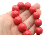 27 15mm Round Red Synthetic Turquoise Gemstone Beads Dyed Beads Jewelry Making Beading Supplies Stone Beads