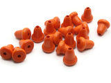 20 11mm Orange Wooden Bell Beads Wood End Beads Vintage Macrame Beads Jewelry Making Beading Supplies Loose Bell Shaped Beads Smileyboy