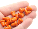 20 11mm Orange Wooden Bell Beads Wood End Beads Vintage Macrame Beads Jewelry Making Beading Supplies Loose Bell Shaped Beads Smileyboy