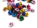 75 7mm Mixed Color Aluminum Flower Beads Small Loose Metal Beads Jewelry Making Beading Supplies