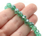 36 8mm Green Faceted Round Beads Full Strand Glass Beads Jewelry Making Beading Supplies