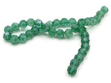 36 8mm Green Faceted Round Beads Full Strand Glass Beads Jewelry Making Beading Supplies