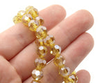 36 8mm Yellow Faceted Round Beads Full Strand Glass Beads Jewelry Making Beading Supplies