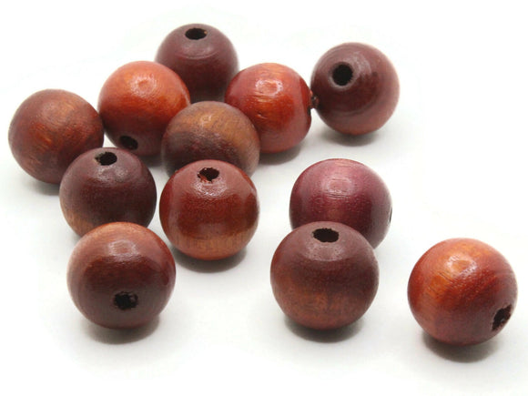 12 19mm Round Brown Wood Beads Vintage Beads New Old Stock Beads Macrame Beads Jewelry Making Beading Supplies Large Beads Wooden Bead