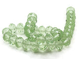 34 11mm x 9mm Green Faceted Rondelle Beads Glass Beads Jewelry Making Beading Supplies Loose Beads to String