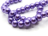 53 8mm Purple Glass Pearl Beads Faux Pearls Jewelry Making Beading Supplies Round Accent Beads Ball Beads Small Spacer Beads
