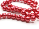 53 8mm Red Glass Pearl Beads Faux Pearls Jewelry Making Beading Supplies Round Accent Beads Ball Beads Small Spacer Beads