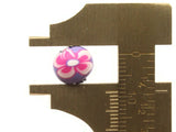 10 10mm Purple and Pink Flower Beads Polymer Clay Multi-Color Round Beads Ball Beads Jewelry Making Beading Supplies