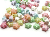 75 11mm Mixed Shiny Pastel Colors Puffed Star Plastic Beads Loose Miniature Celestial Beads Jewelry Making Beading Supplies Beads to String