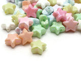 75 11mm Mixed Shiny Pastel Colors Puffed Star Plastic Beads Loose Miniature Celestial Beads Jewelry Making Beading Supplies Beads to String
