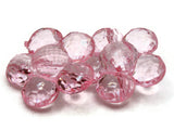 2 35mm Large Light Pink Flower Buttons Flat Faceted Floral Plastic Shank Buttons Jewelry Making Beading Supplies Sewing Supplies