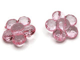 2 35mm Large Light Pink Flower Buttons Flat Faceted Floral Plastic Shank Buttons Jewelry Making Beading Supplies Sewing Supplies