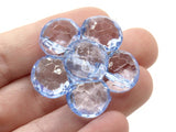 2 35mm Large Blue Flower Buttons Flat Faceted Floral Plastic Shank Buttons Jewelry Making Beading Supplies Sewing Supplies