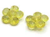 2 35mm Large Yellow Flower Buttons Flat Faceted Floral Plastic Shank Buttons Jewelry Making Beading Supplies Sewing Supplies