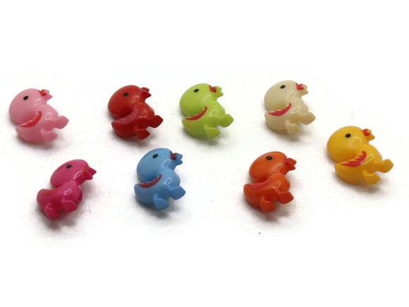8 Multicolored Duck Buttons Plastic Shank Buttons Mixed Color Animal Buttons