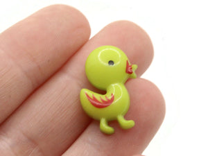 8 21mm Green Duck Buttons Plastic Shank Bird Buttons Retro Multi-Color Animal Buttons